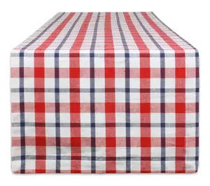 Design Imports American Plaid Table Runner 14x72