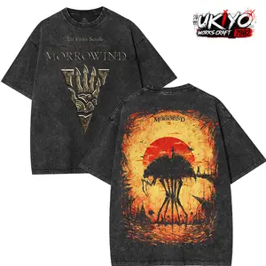 Retro Limited The Elder Scrolls: 2025 Morrowind Game Graphic Tees Oversized Washed Tee Game Acid Washed Lightweight Cotton TSHIRT, Gift For Gamer
