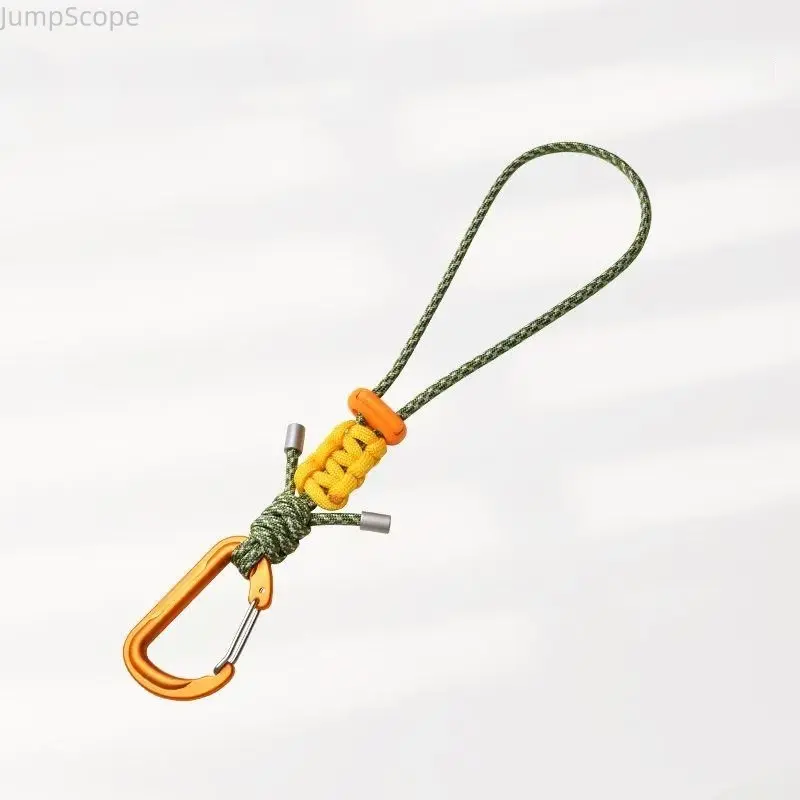 Multifunctional Durable Paracord Braided Webbing Carabiner Keychain - Adjustable Lanyard, Carabiner Keychain Accessories for Keys, Bags, Outdoor Climbing Adventures, Multifunctional Keychain