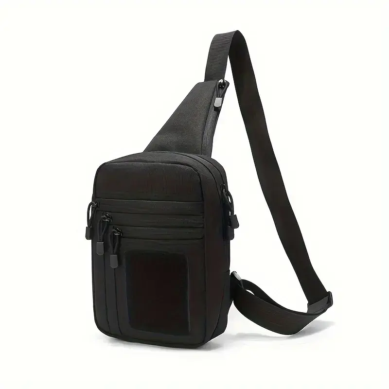 Men's Tactical EDC Sling Crossbody Bag - Durable Nylon Chest Pack with Gun Holster Included, Quick Draw, Multi-Pocket Design for Hiking, Outdoor Activities, Home Defense
