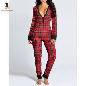 Women’s tight-fitting jumpsuit, sleepwear, hip button-back, V-neck jumpsuit, tight-fitting jumpsuit, sleepwear GARMENTARY