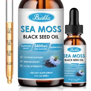 Sea Moss Black Seed Oil Drops for Immunity Booster, Skin, Digestive Health, Thyroid Support, Ultra Strength Supplement Healthcare Dietary Edible