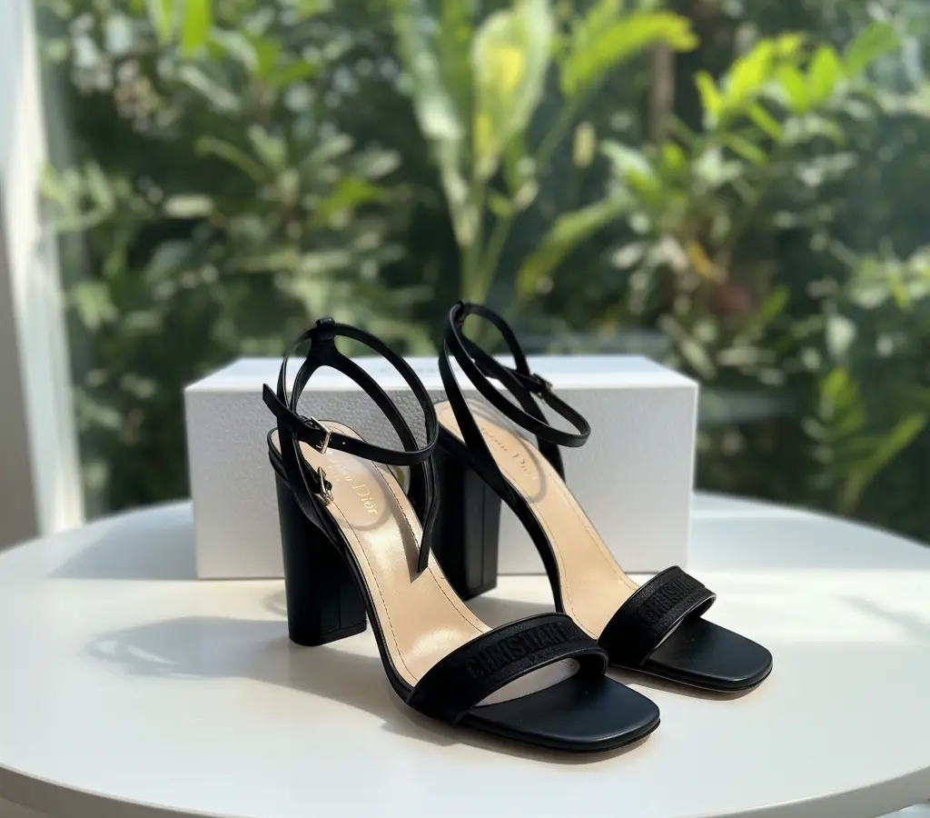 Pre-Owned Dior Black Dway Heeled Sandals Size 41