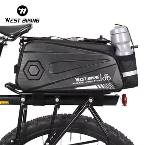 WEST BIKING Bike Cycling Large Travel Bag Rear Rack Seat Pannier Hard Shell Waterproof Tail Bag for Road Bike