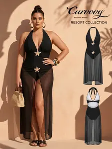 Curvvvy Swim 2026 Women’s Plus Size One Piece Swimsuit with Skirt Cover Up, Tummy Control Slimming Bathing Suit 2pcs Summer Vacation Swimwear for Women