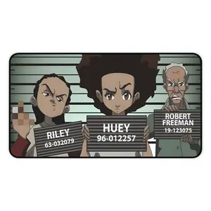 Nostalgic Cartoon - Boondocks Desk Mat - Streetwear Ape Head Mouse Pad for Hype Setup - Anti-Slip Rubber Base Extra Large Gaming Mousepad