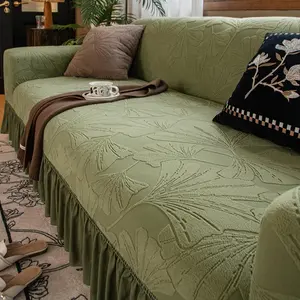 Leaf Pattern Sofa Cover, 1 Count Modern Simple Elastic Sofa Slipcover, Non-slip Sofa Protector, Decorative Cover for Home Living Room Hotel