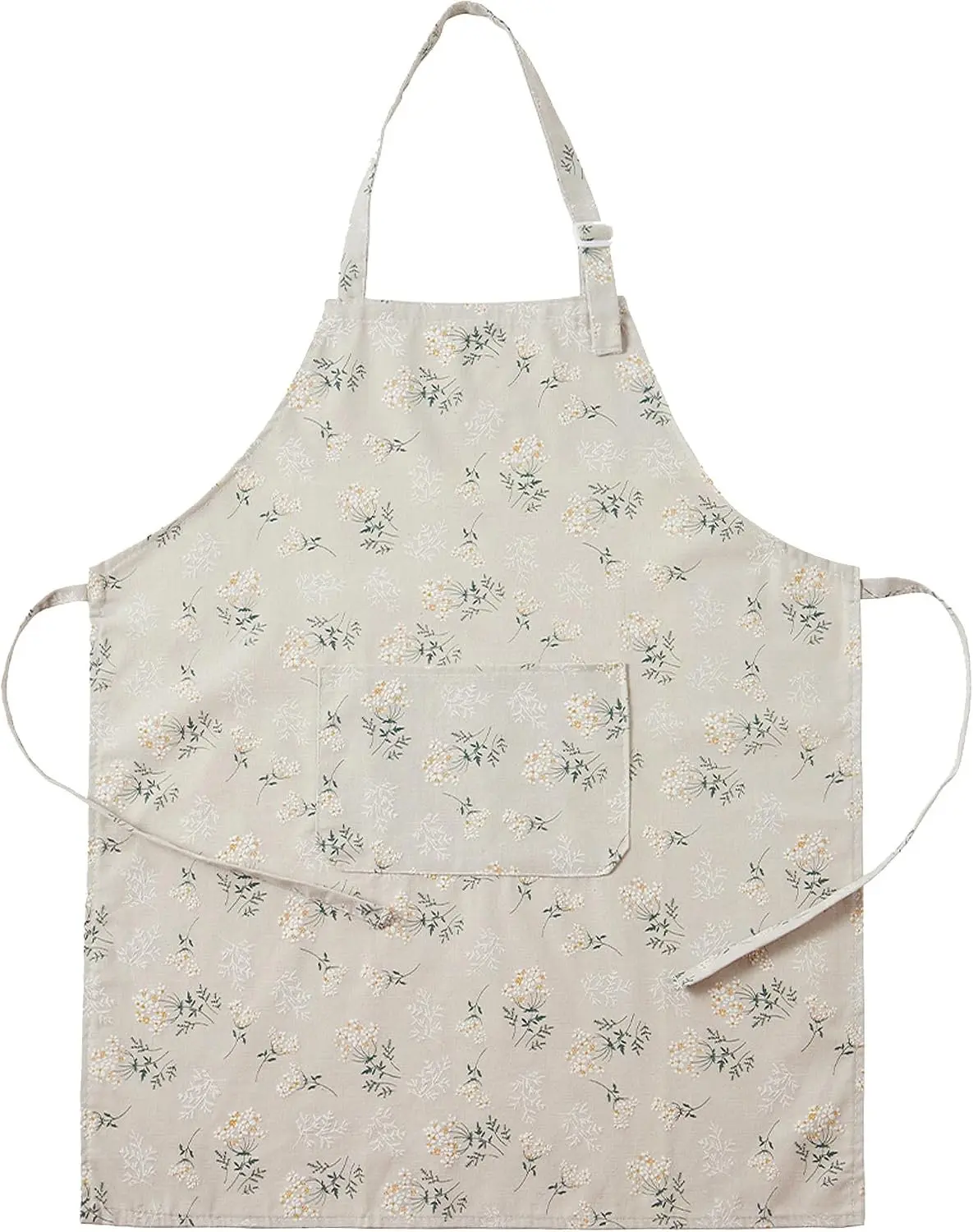 Linen Apron Japanese Style for Men and Women, Lightweight Breathable Floral Work Apron with 3D Embossed Fabric, Soft Comfortable Kitchen Apron for Baking, Cooking, Gardening, Crafting and DIY