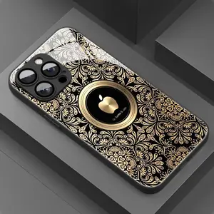Fashionable and Exquisite Design Suitable for iPhone 17, iPhone 17 Air, iPhone 17 Pro, iPhone 17 Pro Max, and iPhone 16 Series and Earlier Models, Featuring a Flower Yellow Apple Pattern Tempered Glass Phone Case