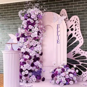 S-A7561 Purple Wedding Backdrop Arch Floral Arrangement S-A7561 Purple Wedding Backdrop Arch Floral Arrangement