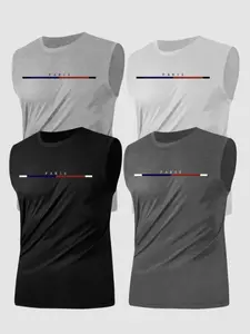 Men's French Flag Print Tank Top, Regular Fit Casual Sporty Sleeveless Top for Summer, Men's Clothes for Daily Wear, Vest, Sport Vests, Lightweight Running Vest