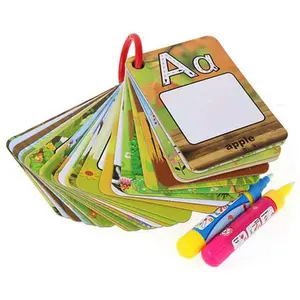 1 Set Alphabet Water Painting Card With Pen, Drawing Flashcard For 26 Letters, Educational Learning Toy Gift For Toddlers, Flashcards Learning Alphabet