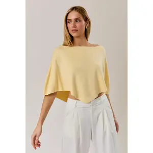YELLOW PANCHO KNIT TOP