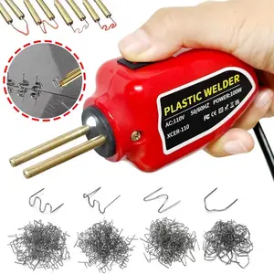 100w Plastic Welding Equipment Set, Includes 200 Hot Staples, Plastic Welding Heat Gun, Car Bumper Repair Kit, No Battery Included