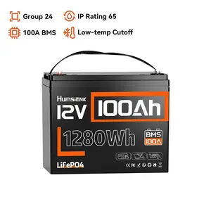 【Summervibes】Humsienk 12V 100Ah LiFePO4 Battery 1.2kWh Smart BMS High Cost Performance Home Backup Power Emergency Preparedness Off-Grid Living Yard Renovation Reduce Equipment Downtime Uninterrupted Power Supply