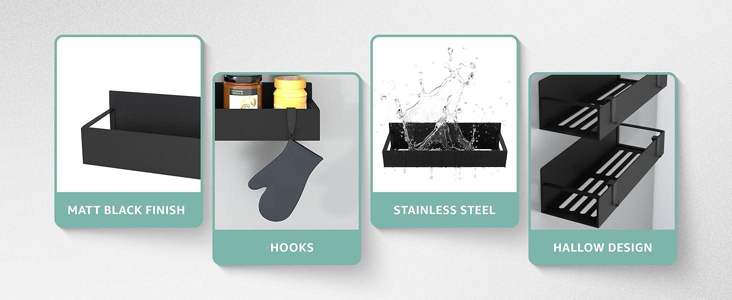 2 Pack Magnetic Spice Rack for Refrigerator, Moveable Magnetic Spice Racks, Kitchen Storage Rack, Suitable for Refrigerators, Microwave Ovens, Washing Machines, Saving Storage Space