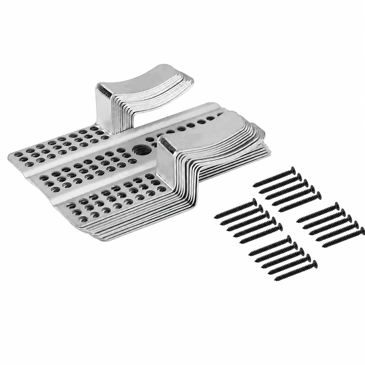 12 Pack Drywall Repair Clips Fits 1/2 and 5/8 Inch Drywall, Stainless Steel Wall Patch Clips with 24 Screws, No Backer Board for Damaged Walls Repairing
