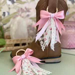 Western Boot Bows Set | Cute Little Girl Cowgirl Boot Accessories | Rodeo Boot Charms | Flower Girl Boot Bow Charm