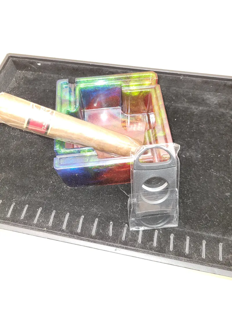 Handcrafted multi-colored Resin Ashtray