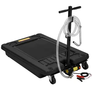 GARVEE 18 Gallon Low Profile Oil Drain Pan with 12V Electric Pump, Foldable Handle, Wheels, and 8FT Hose for Easy Oil Changes on Cars, SUVs, and Trucks