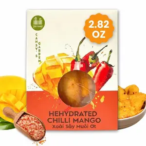 Cansy's Garden Soft Dried Chili Mango – Spicy & Sweet Tropical Snack with Salt & Chili – Vegan, Gluten-Free, Sealed Pouch inside Giftable Box, On the Go snack pack – 2.82 oz