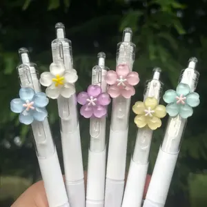 5/10/15-Pack Floral Gel Pens, Retractable Rollerball Pens with Elegant Flower Design, Black Ink, Smooth Writing for Home, School, Office, Birthday Party Gifts