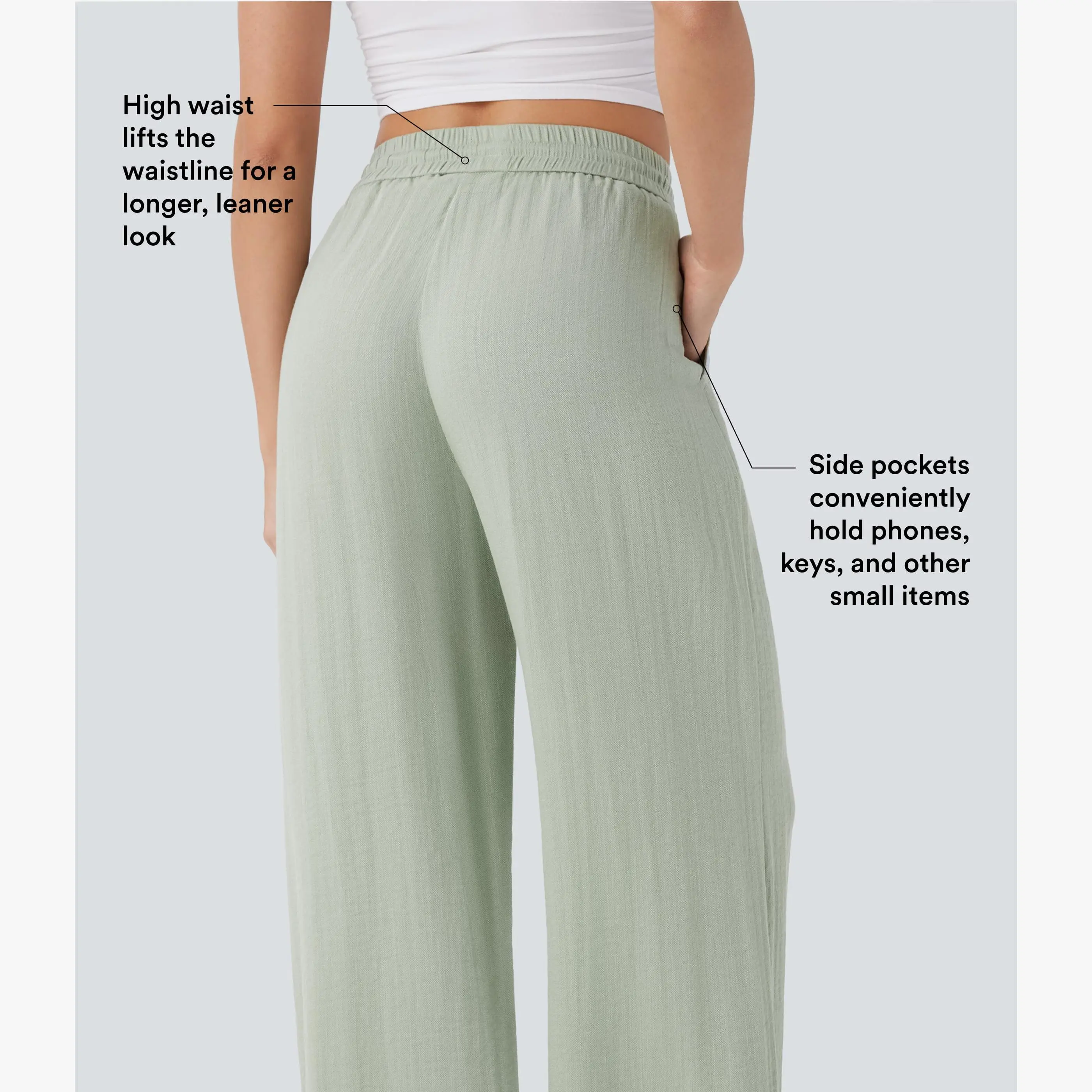 【Creator's Pick】Halara High Waisted Drawstring Pocket Wide Leg Casual Linen-Feel Pants #SwimWeek 【Creator's Pick】Halara High Waisted Drawstring Pocket Wide Leg Casual Linen-Feel Pants #SwimWeek