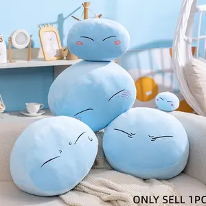 Anime Plush Pillow, Blue Slime Character Reimagined Emoji, Perfect Gift for Anime Fans, Birthday Surprise, Festival Present