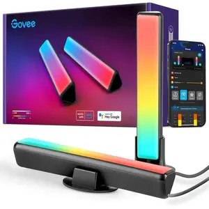 Govee Smart LED Light Bars, Work with Alexa and Google Assistant, RGBICWW WiFi TV Backlights with Scene and Music Modes for Gaming, PC, Room Decoration,Black