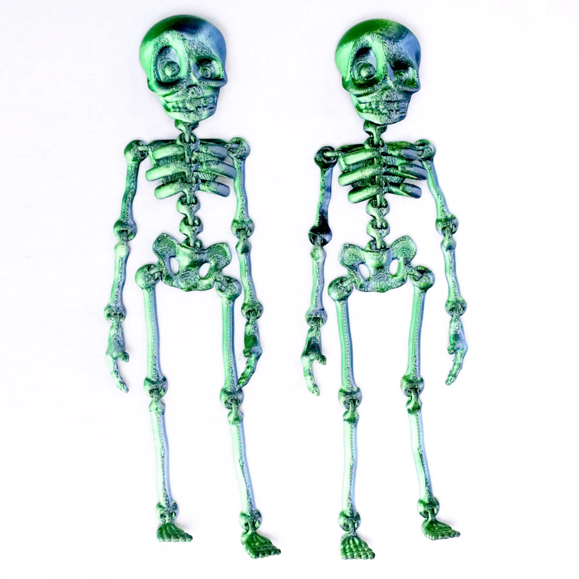 2pcs 3D Printed Flexible Joint Skeleton Figurines, Desktop Statue Home Decor Accessories, Interior Decoration Office Desk Ornaments, Holiday Surprise Gifts