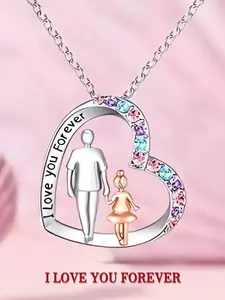 UNGENT THEM Daughter Necklace from Dad Daddy Father Valentines Birthday Gifts Exquisite Jewelry Gift for Kids Girls Teen Tween Jewelry 8 10 12 13 14 16 11