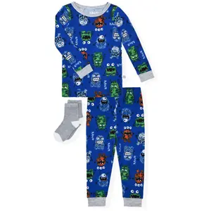 Sleep On It Infant & Toddler Boys 2-Piece Super Soft Jersey Snug-Fit Pajama Set with Matching Socks