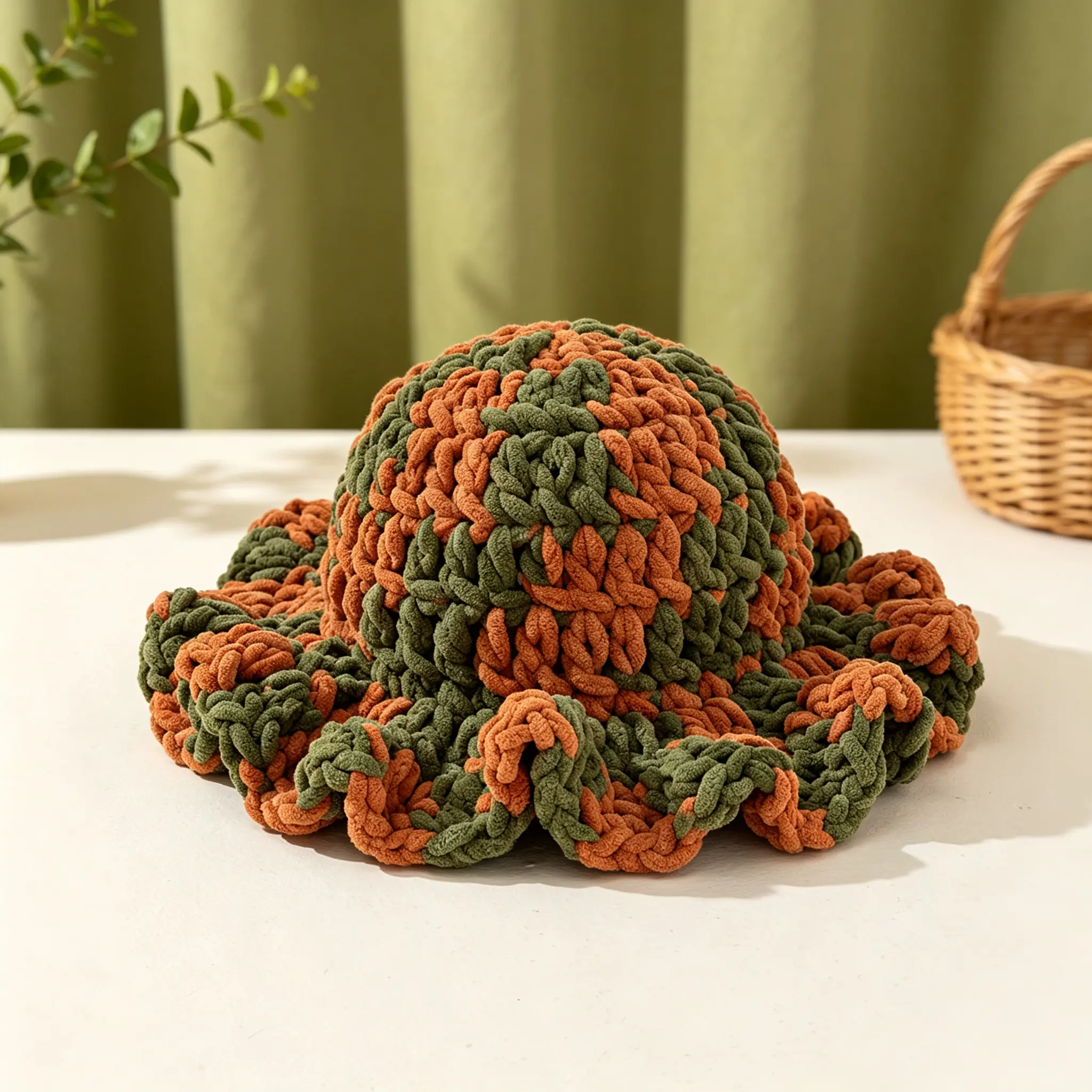 Women's Handmade Chunky Wool Ruffled Fisherman Hat - Autumn/Winter Warm Sports & Outdoor Accessory