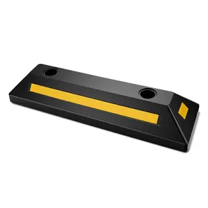 VEVOR Parking Stopper, 21.6 Inch 2 Pcs Heavy Duty Parking Aid for Garage, Rubber Curb Garage Floor Stopper with Reflective Strips, Aid Gadgets for Cars Vans Trucks Tire Wheel Guide Block Stops Bumper