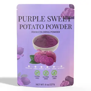 Premium Purple Sweet Potato Powder, Pure Natural Purple Food Coloring Powder for Cake Decoration, Smoothies, Baking, Macaroon, Juices, Pasta - Gluten-Free, No Additives, 8oz/227g (1 Pack)