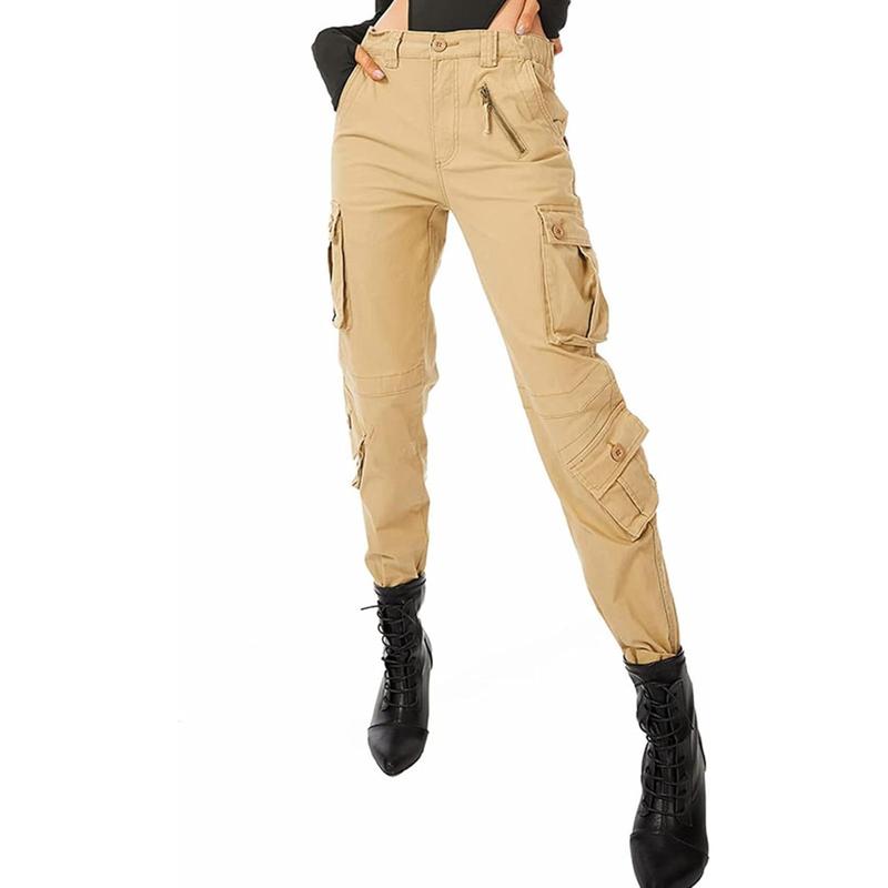 Womenswear Combat Cargo Pants with Adjustable Pockets