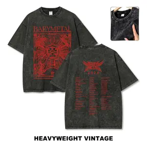 Unisex Babymetal Vintage Washed Graphic T-Shirt – Retro Rock Style Tee, Casual Short Sleeve Streetwear Top