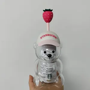 Starbucks Strawberry Bearista Glass Mug