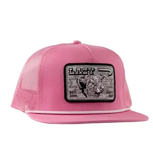 Lazy J Ranch Wear Unisex Pink Cowpoke Classic Rope Mesh Back Snapback Hat