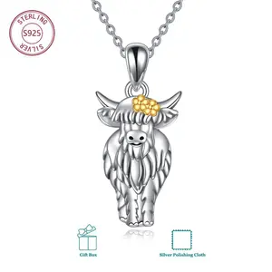 S925 sterling silver women's alpine cow necklace pendant is a must-have gift for any festival