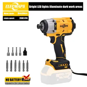 ELECMAPS Brushless Impact Screwdriver For Dewalt Batteries | 0-2800 RPM, High-Torque Cordless Power Tool (Battery Not Included), With LED Work Light, Forward And Reverse Speed Adjustment, Suitable For Home Improvement, Perfect Gift For Friend
