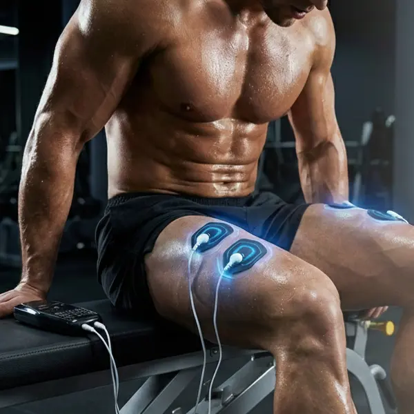 Muscle massager - 8 Modes, DualChannel, 15 Intensity Levels For Back, Hands and legs Neck & Shoulder, 16Electrode Pads Muscle massager