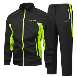 Bold "Sports" Print Performance Tracksuit – Eye-catching Color-block Set for Active Lives