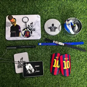 Soccer number 10 Gift Bundle(1 gift box+1 Keychain+1 Figure+1 Pen+1 Necklace+2 Rings+1 Pair Of Mini Shin Guards+5 wristbands), Friendship, Cute Keychain