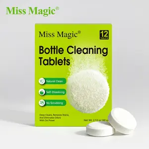 Miss Magic Bottle Cleaning Tablets – Effervescent Cleaner for Water Bottles, Tumblers, Thermos, Mugs & Hydration Packs – Cleans Coffee Makers, Ice Makers & Appliance Reservoirs – Fast, Safe & Fresh