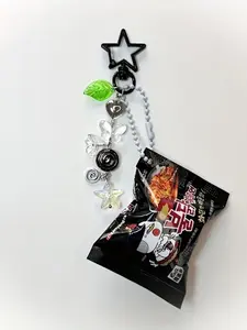 Handmade Buldak Ramen Keychains, Boho Style, Solid Pattern, All Seasons, No Choking Hazard Warning, Unique Aesthetic Accessory