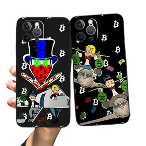 Cartoon Dollar Monopoly Case for iPhone 12 13 14 15 16 17  pro max Plus