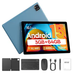 Android 15 Tablet Latest Tablets, 10 Inch Tablet 3GB RAM 64GB ROM, 6000mAh Battery 2 In 1 Tablet With Optional Keyboard, Case, Stylus, 4-Core Tablet PC, WiFi, 2MP+8MP Dual Camera, 1280 * 800 FHD IPS Screen
