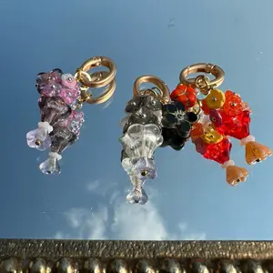 Czech Glass Beads Flower Bouquet Keychain Phone Chain Bagchain Handmade Colorful Bead Decorations