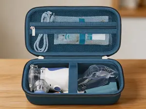 Travel storage case for portable nebulizers, shockproof and portable, suitable for adults and children’s daily carrying.